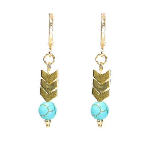 Aretes de Hematita y Turquesa