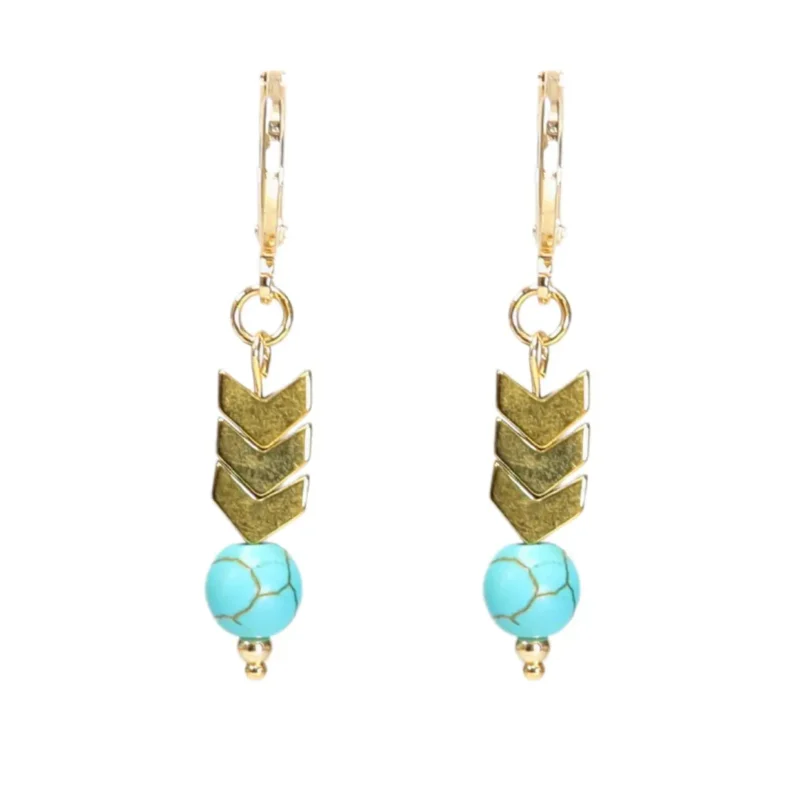 Aretes de Hematita y Turquesa