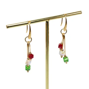 Aretes con cristales tricolor