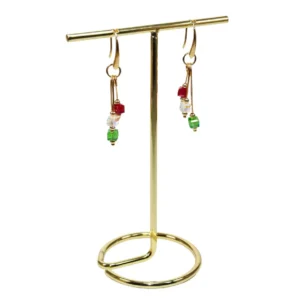 Aretes con cristales tricolor