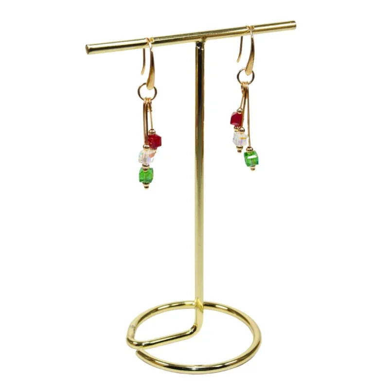 Aretes con cristales tricolor