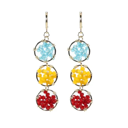Aretes tejidos con cristales