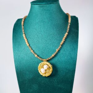 collar nido dos perlas