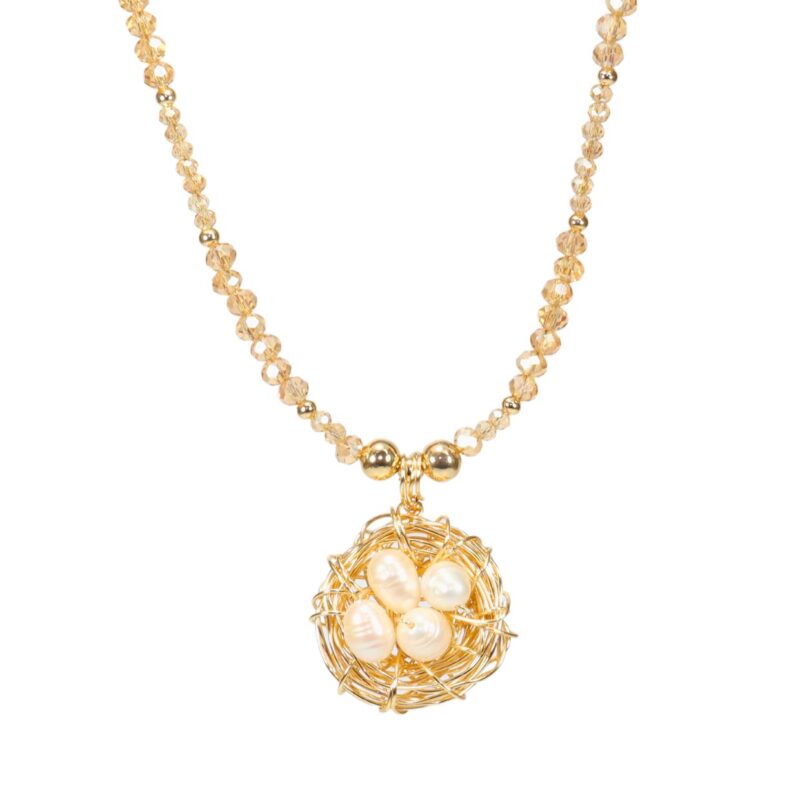 collar nido cuatro perlas