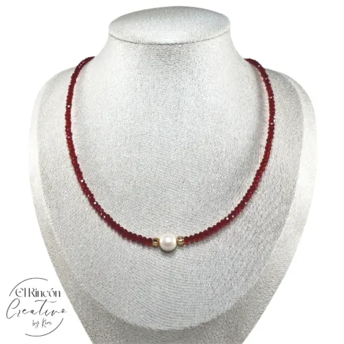 Collar con Cristales y perla Mallorca