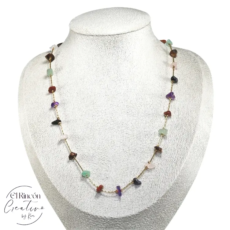 Collar con chip de Piedras Naturales