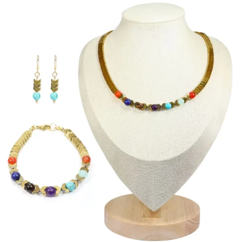 Conjunto 7 Chakras de Hematitas y Piedras Naturales