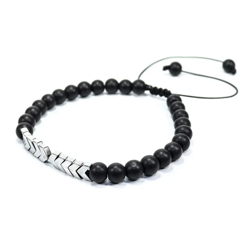 Pulsera de hematitas y piedras negras