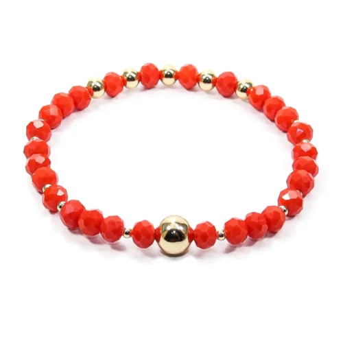 Pulsera con cristales naranjas