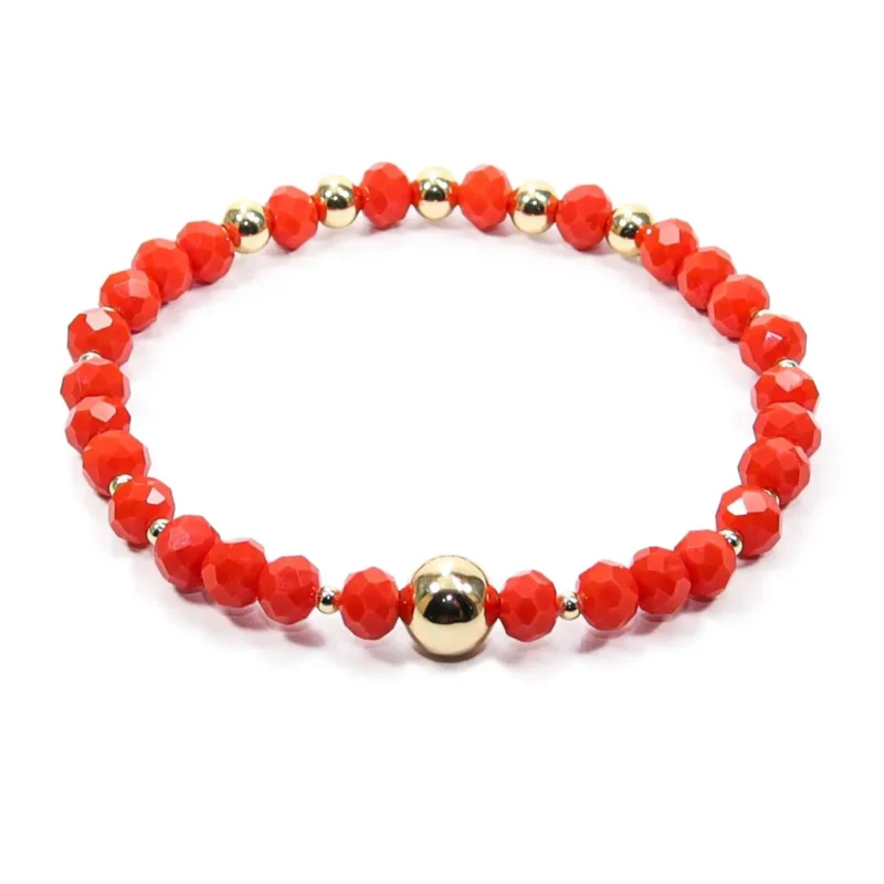 Pulsera con cristales naranjas