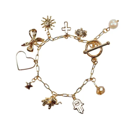 Pulsera multidijes de chapa de oro