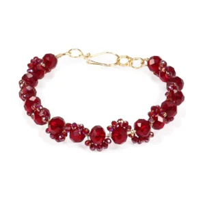 Brazalete de cristales rojos facetados