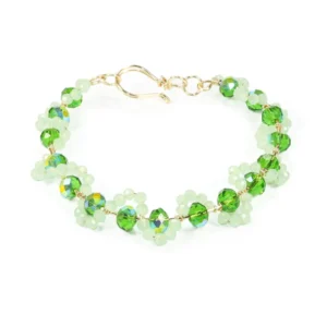 Brazalete de cristales verdes facetados